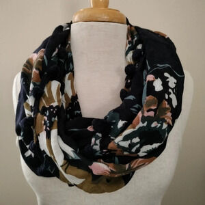 Citrus Infinity Scarf Neckwarmer Floral Abstract Multicolor